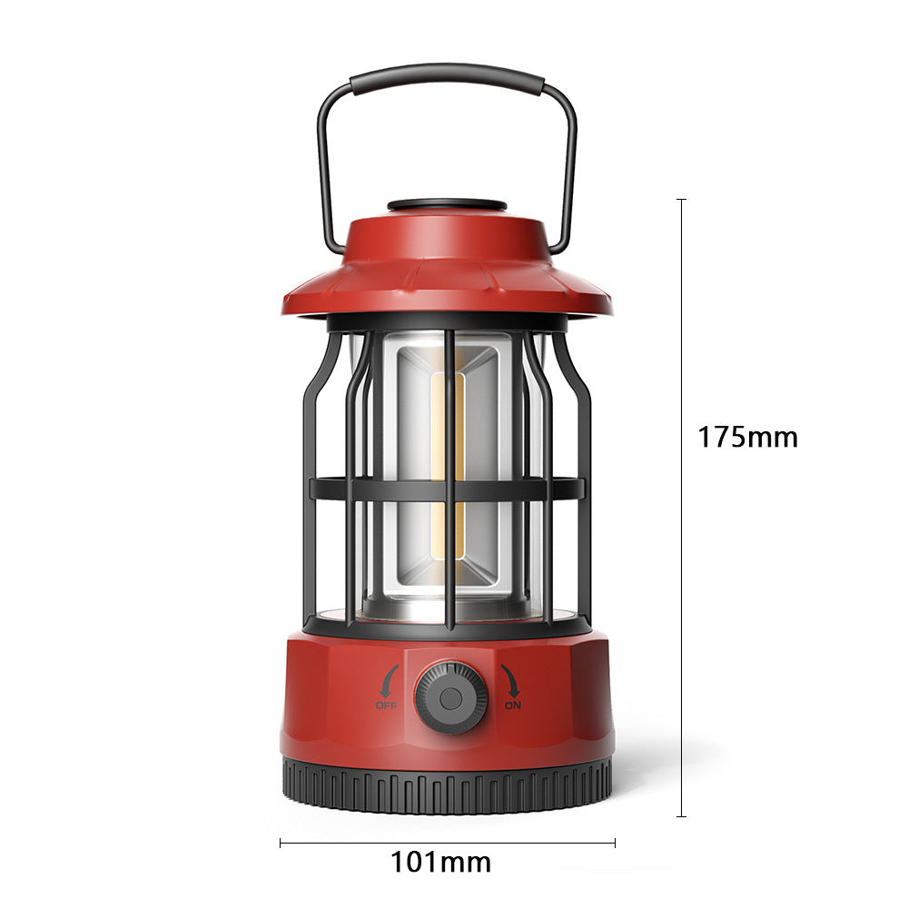 COB Portable Retro Camping Lantern Outdoor Tent Light