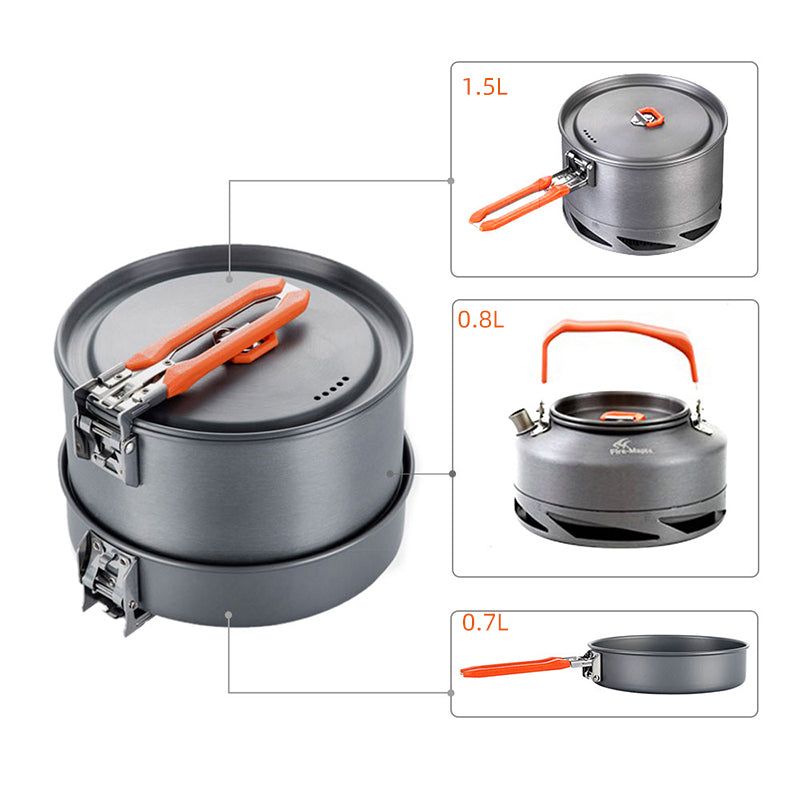 Portable Camping Cookware Set For Picnic Cooking