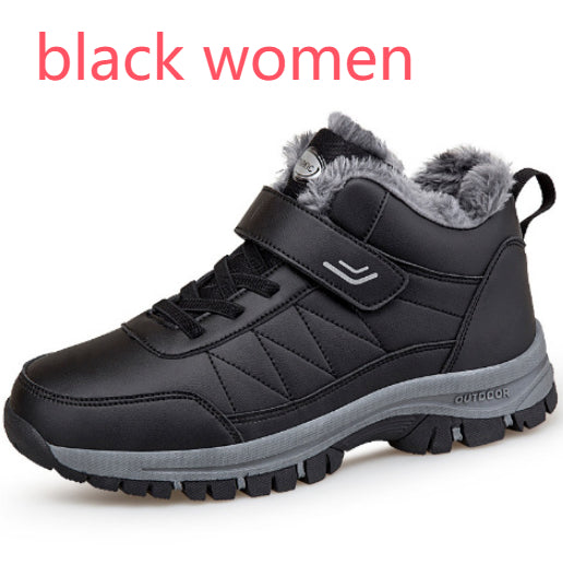 Mens High Top Fleece Lined Warm Hiking Shoes