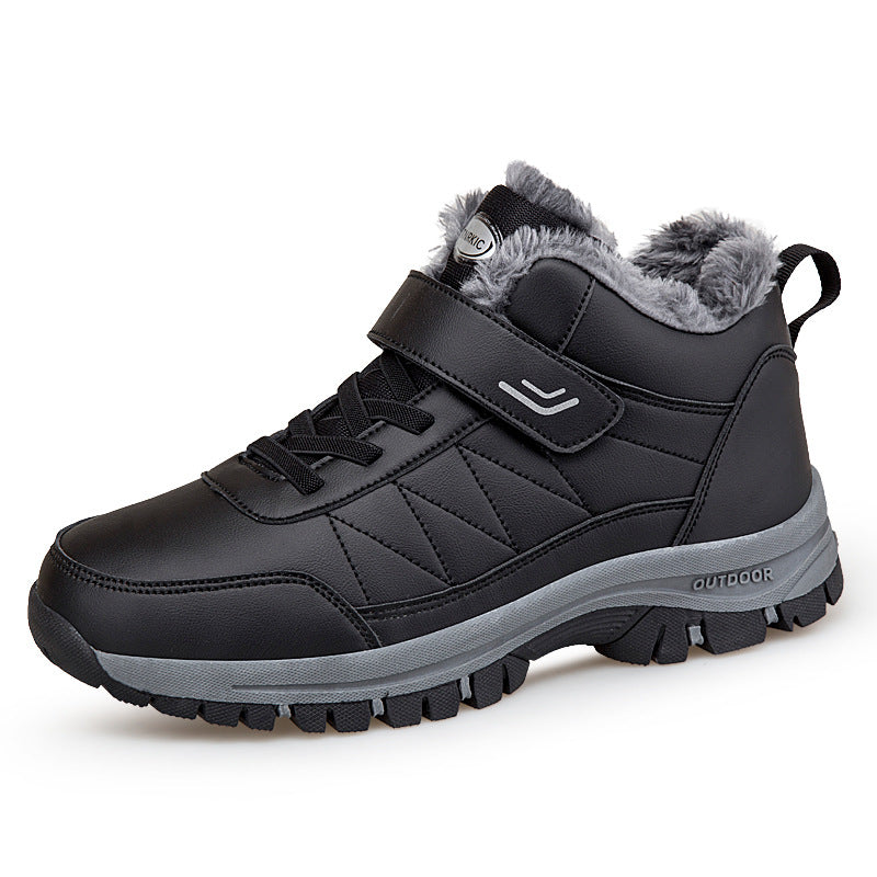 Mens High Top Fleece Lined Warm Hiking Shoes