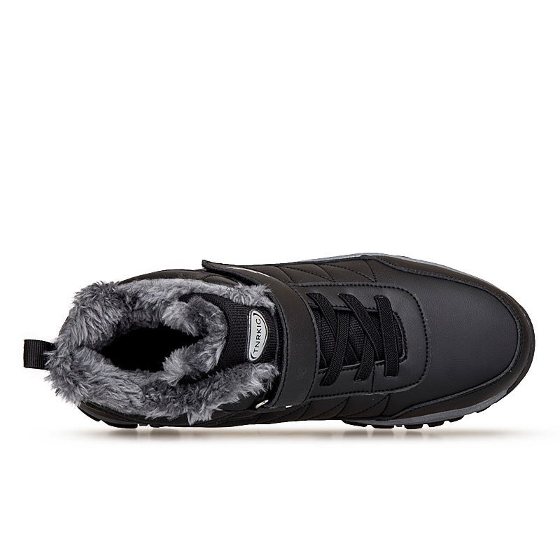 Mens High Top Fleece Lined Warm Hiking Shoes