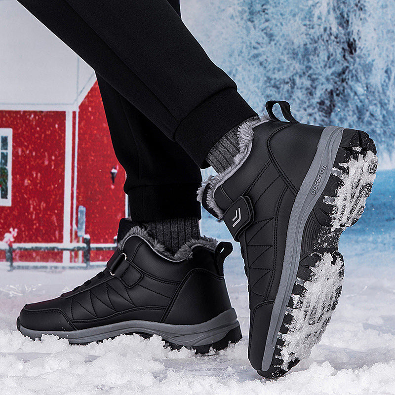 Mens High Top Fleece Lined Warm Hiking Shoes
