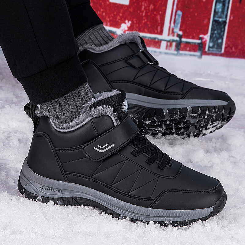Mens High Top Fleece Lined Warm Hiking Shoes