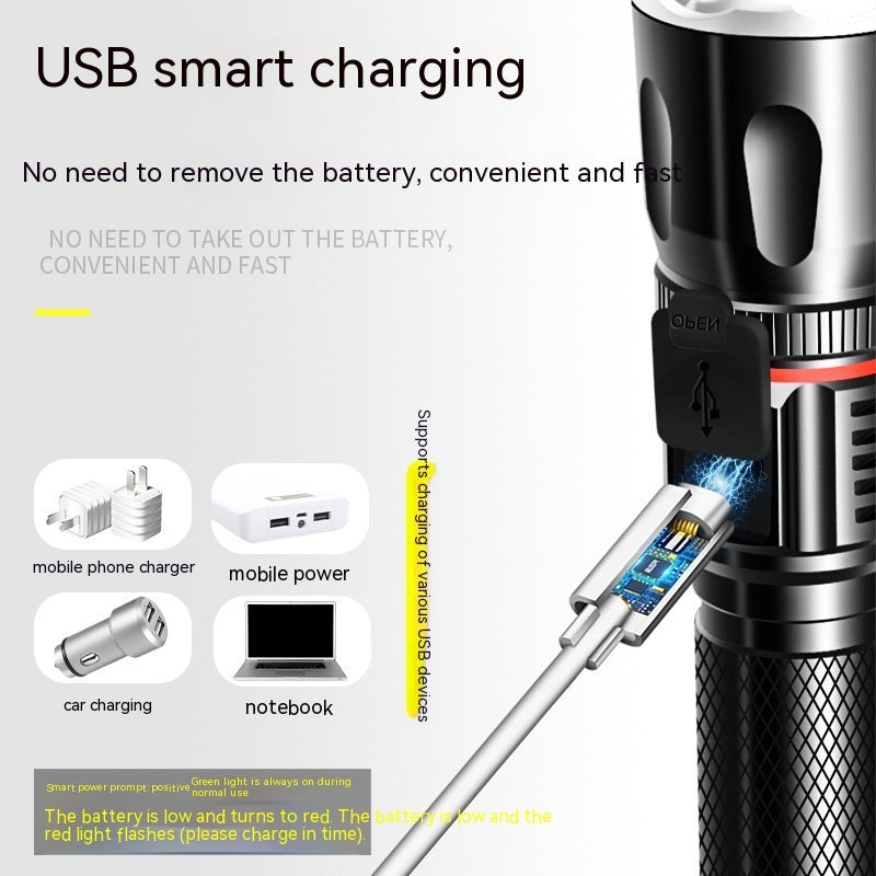 T6 Telescopic Multifunctional LED Camping Flashlight