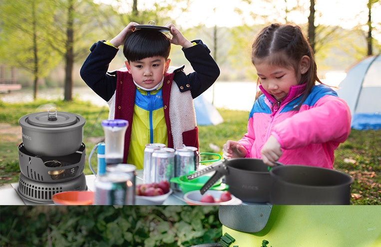 Windproof Alcohol Stove Set With Camping Pot