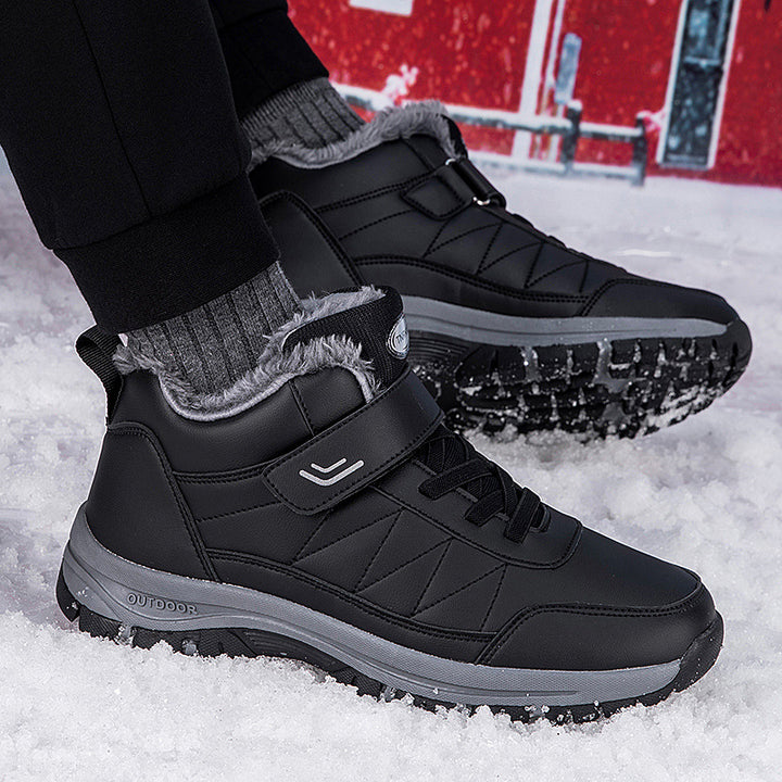 Mens High Top Fleece Lined Warm Hiking Shoes