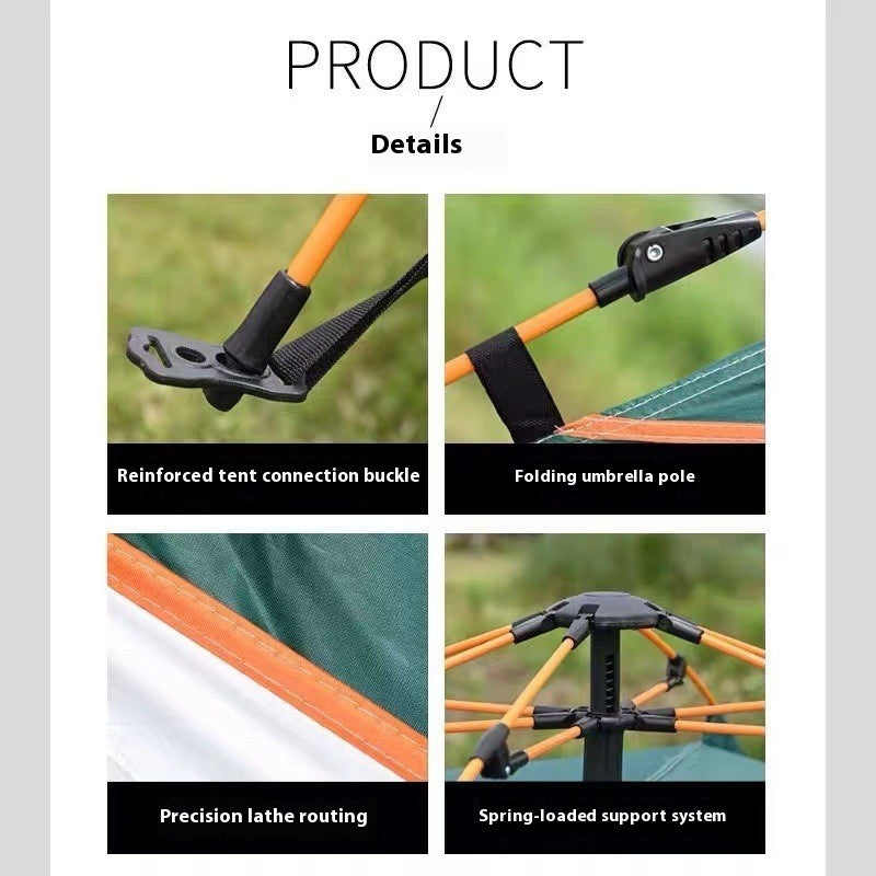 3-4 Person Double Layer Automatic Weatherproof Camping Tent