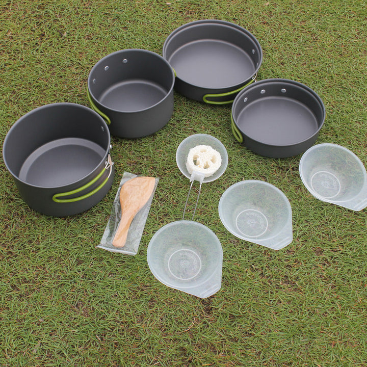 Portable Non-Stick Camping Cookware Set For 2-3 Persons