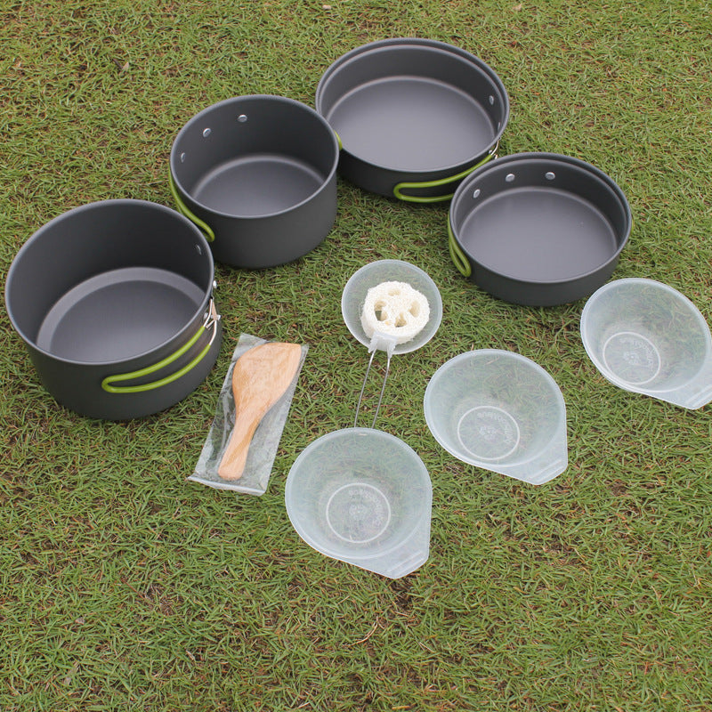 Portable Non-Stick Camping Cookware Set For 2-3 Persons