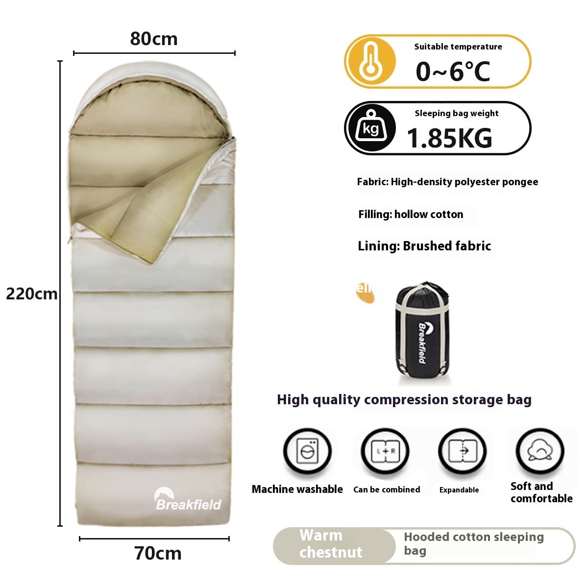 Waterproof Cotton Four-Season Outdoor Sleeping Bag