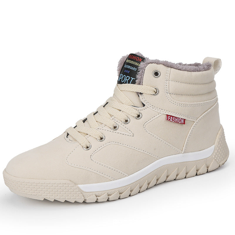 Mens Large Size Warm Lightweight High Top Cotton Shoes