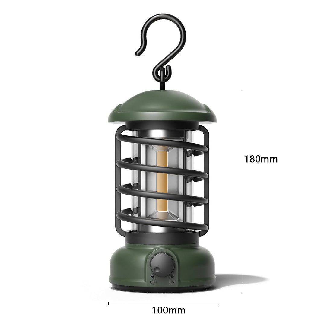COB Portable Retro Camping Lantern Outdoor Tent Light