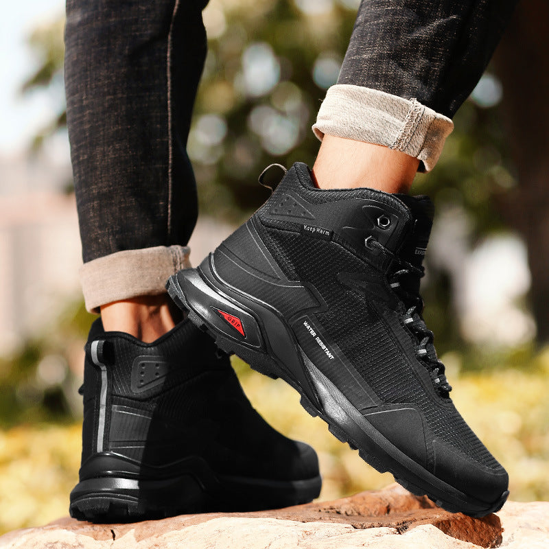 Large Size Mens High Top Winter Hiking Shoes Outdoor Sports