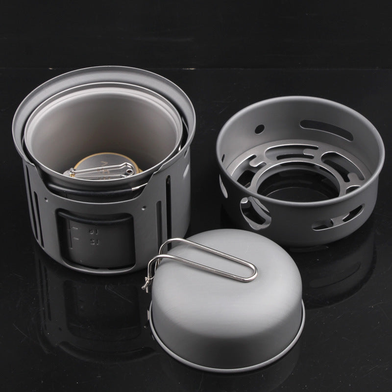 Portable 7-Piece Aluminum Camping Cookware Set