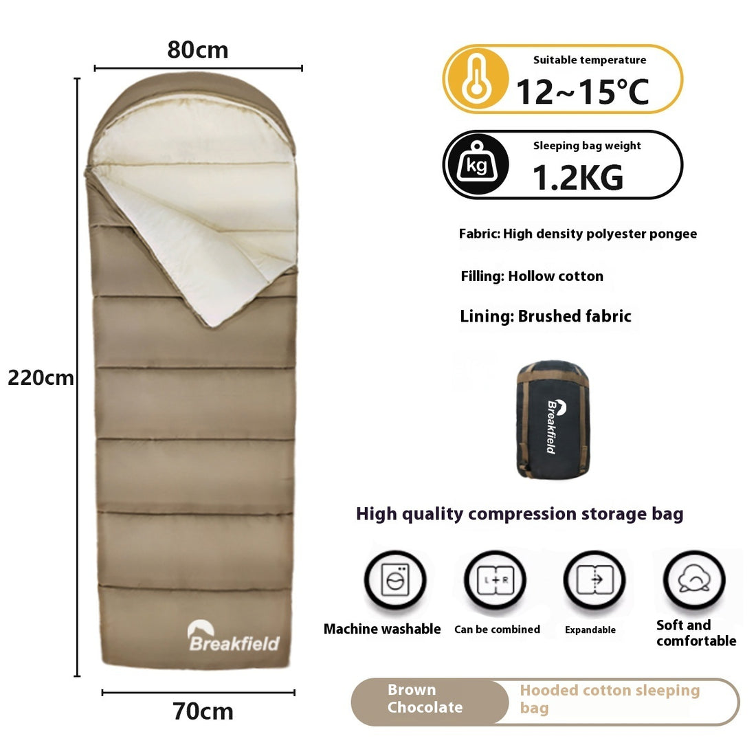 Waterproof Cotton Four-Season Outdoor Sleeping Bag