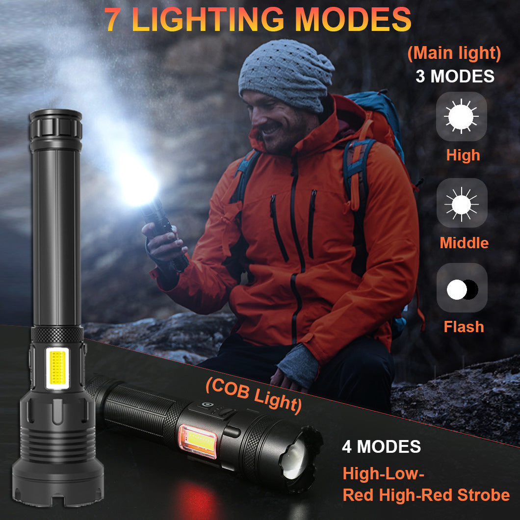 Rechargeable Strong Light Outdoor Camping Flashlight