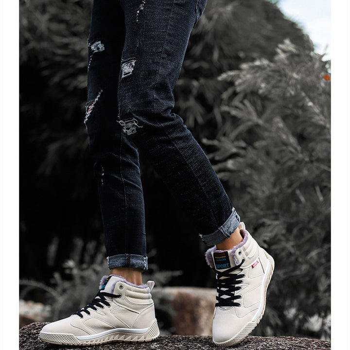 Mens Large Size Warm Lightweight High Top Cotton Shoes