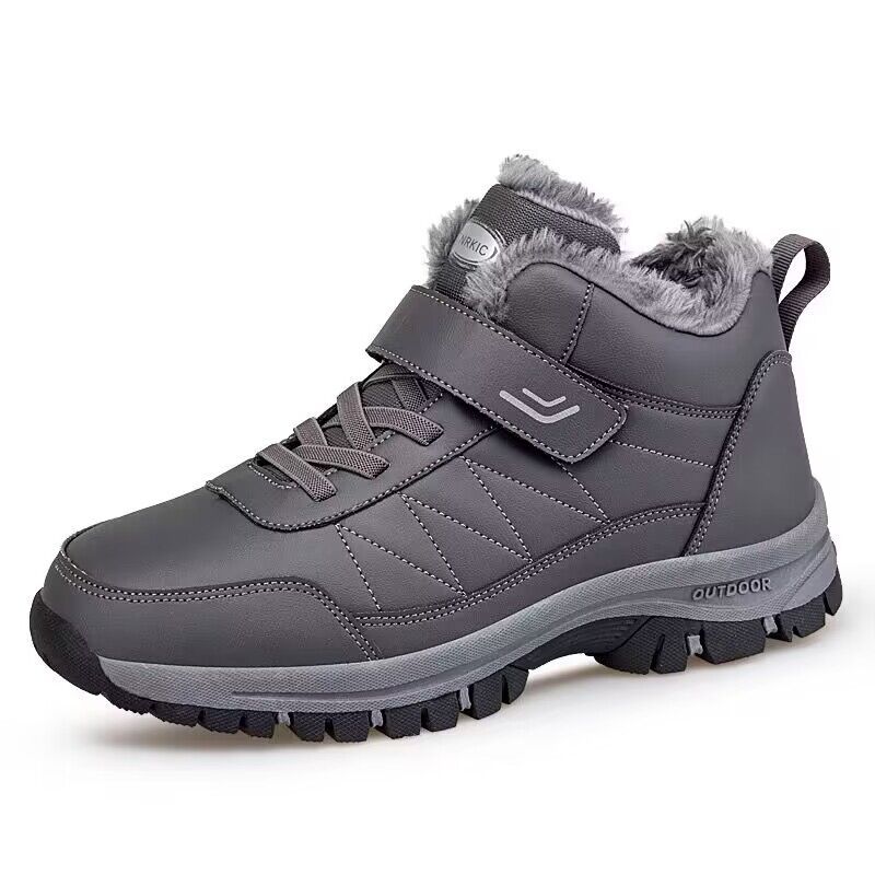 Mens High Top Fleece Lined Warm Hiking Shoes