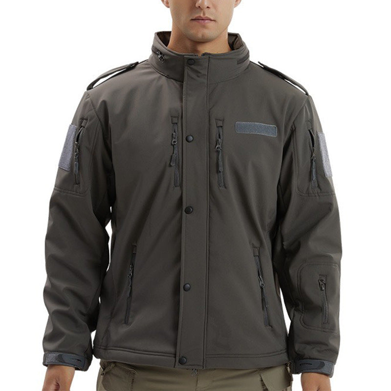Mens Camouflage Fleece Waterproof Soft Shell Jacket