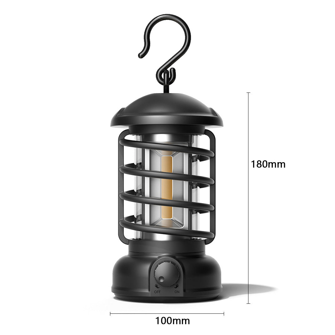 COB Portable Retro Camping Lantern Outdoor Tent Light