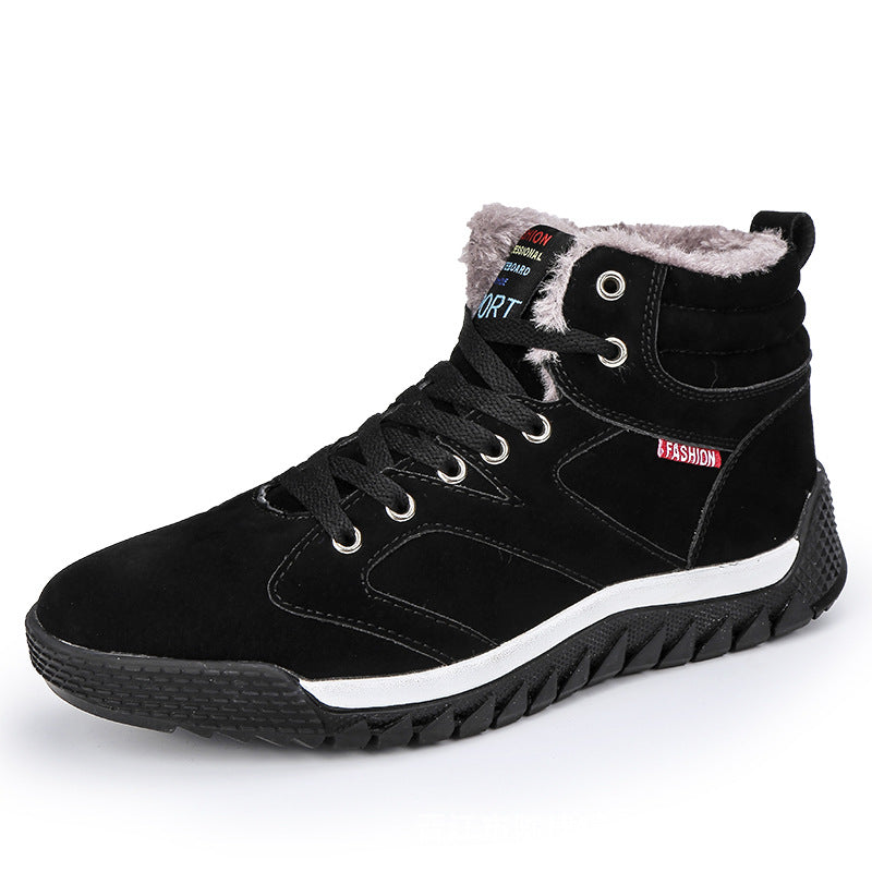 Mens Large Size Warm Lightweight High Top Cotton Shoes
