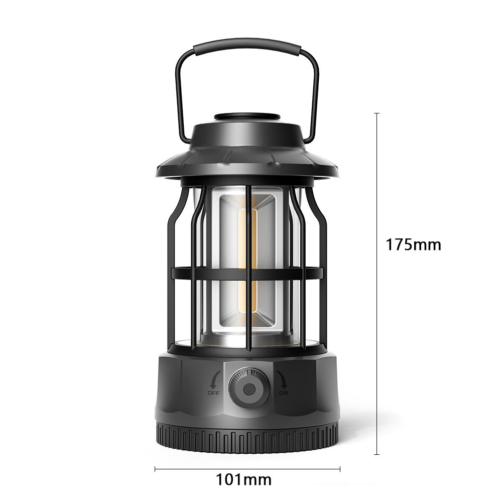 COB Portable Retro Camping Lantern Outdoor Tent Light