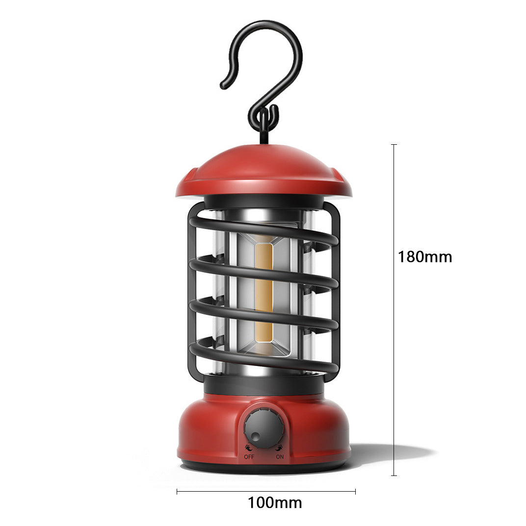 COB Portable Retro Camping Lantern Outdoor Tent Light