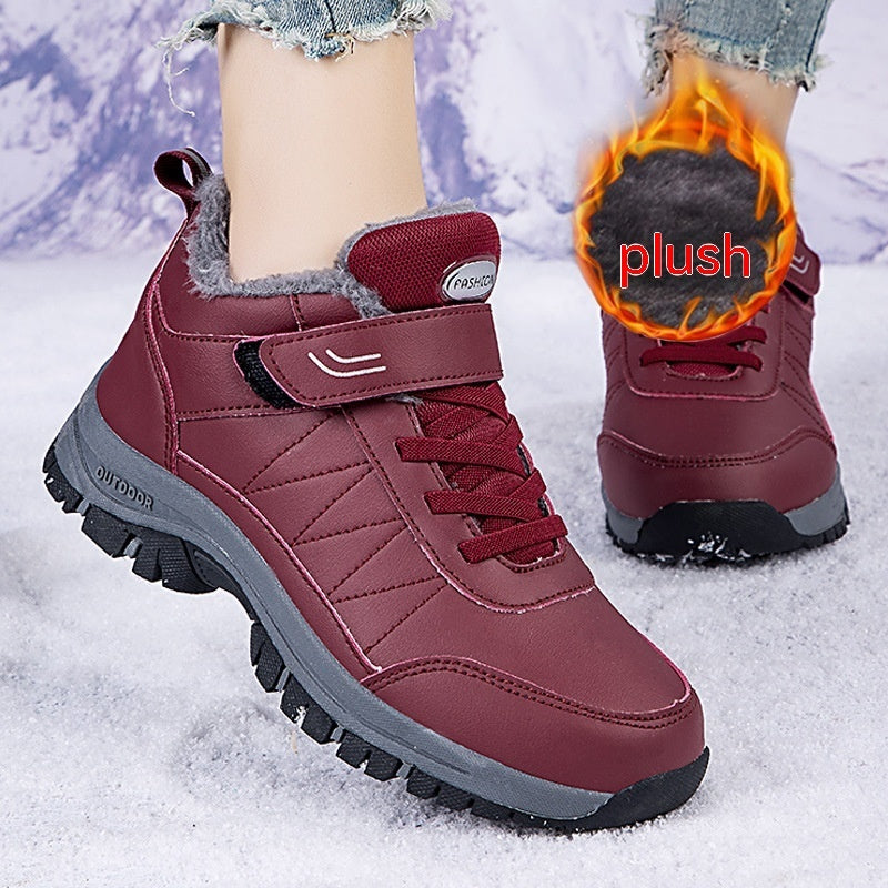 Mens High Top Fleece Lined Warm Hiking Shoes