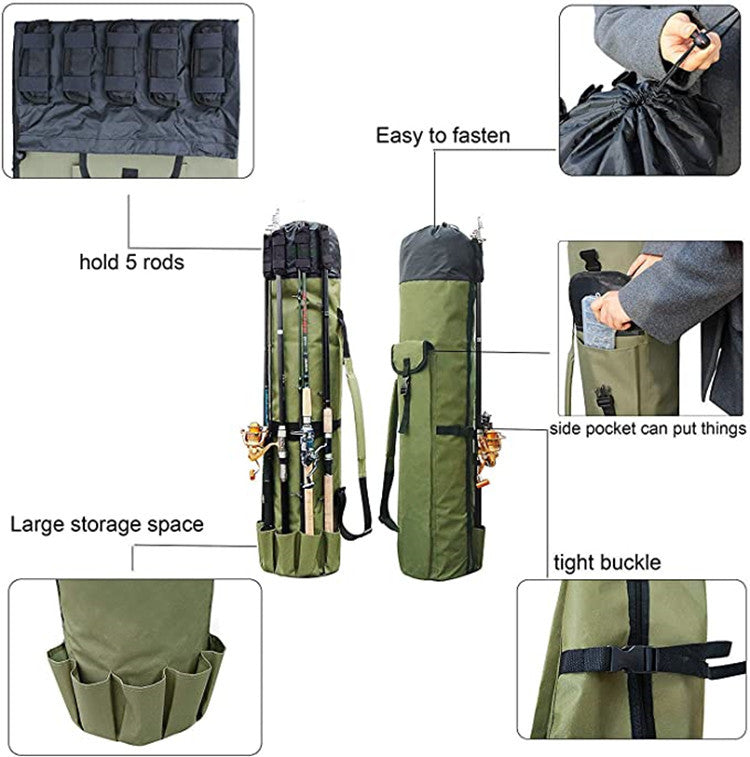 Multifunctional Fishing Rod Storage Bag Outdoor Fishing Gear