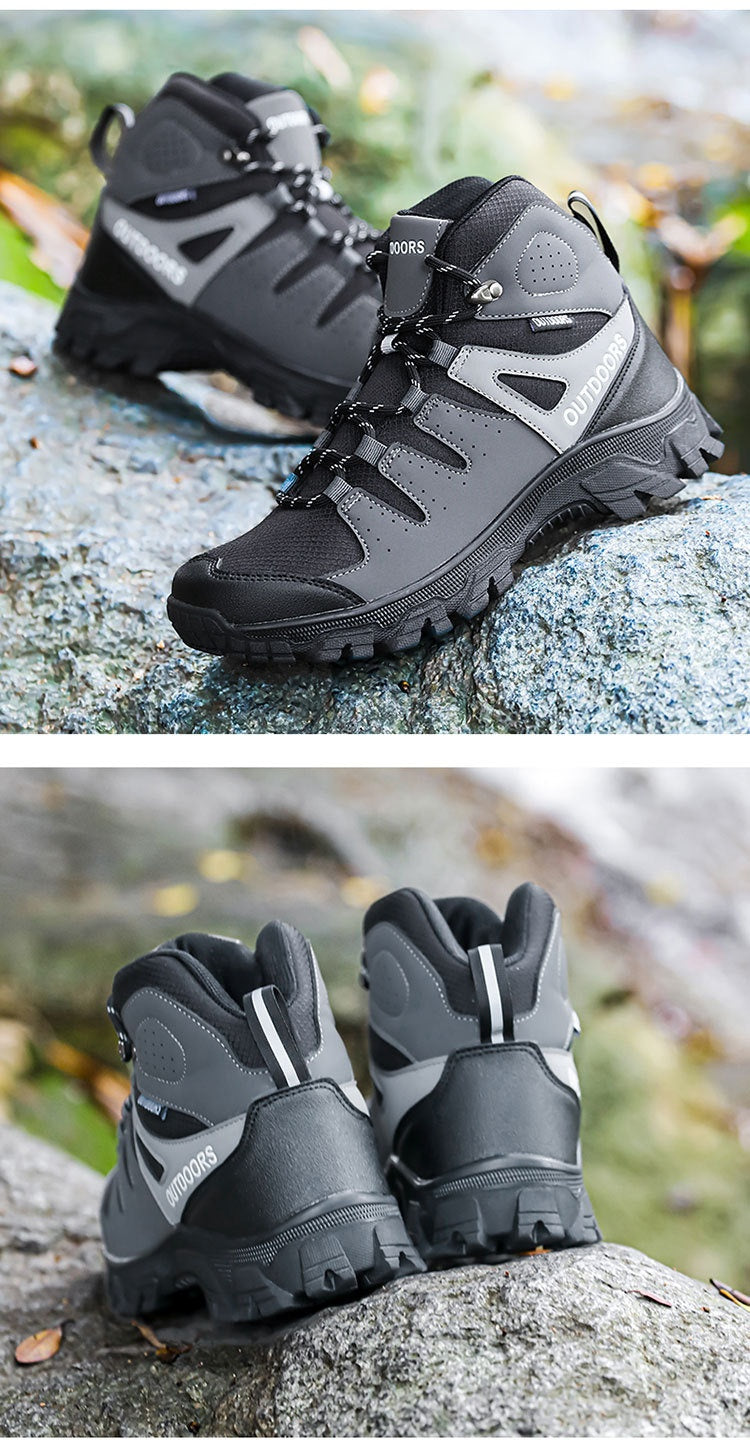 Mens High Top Hiking Shoes Non Slip Wear Resistant