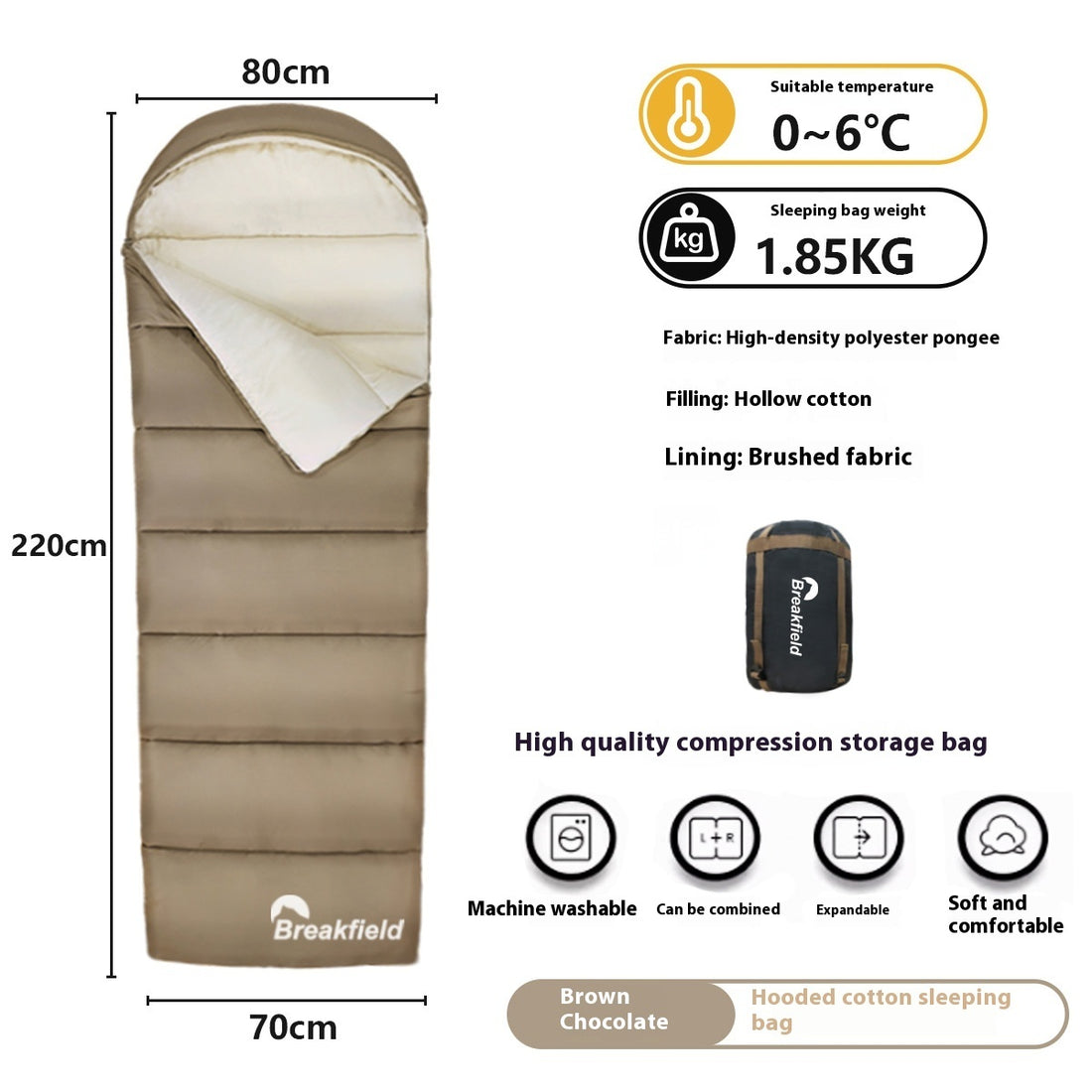 Waterproof Cotton Four-Season Outdoor Sleeping Bag