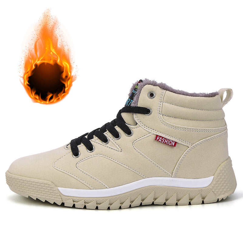 Mens Large Size Warm Lightweight High Top Cotton Shoes