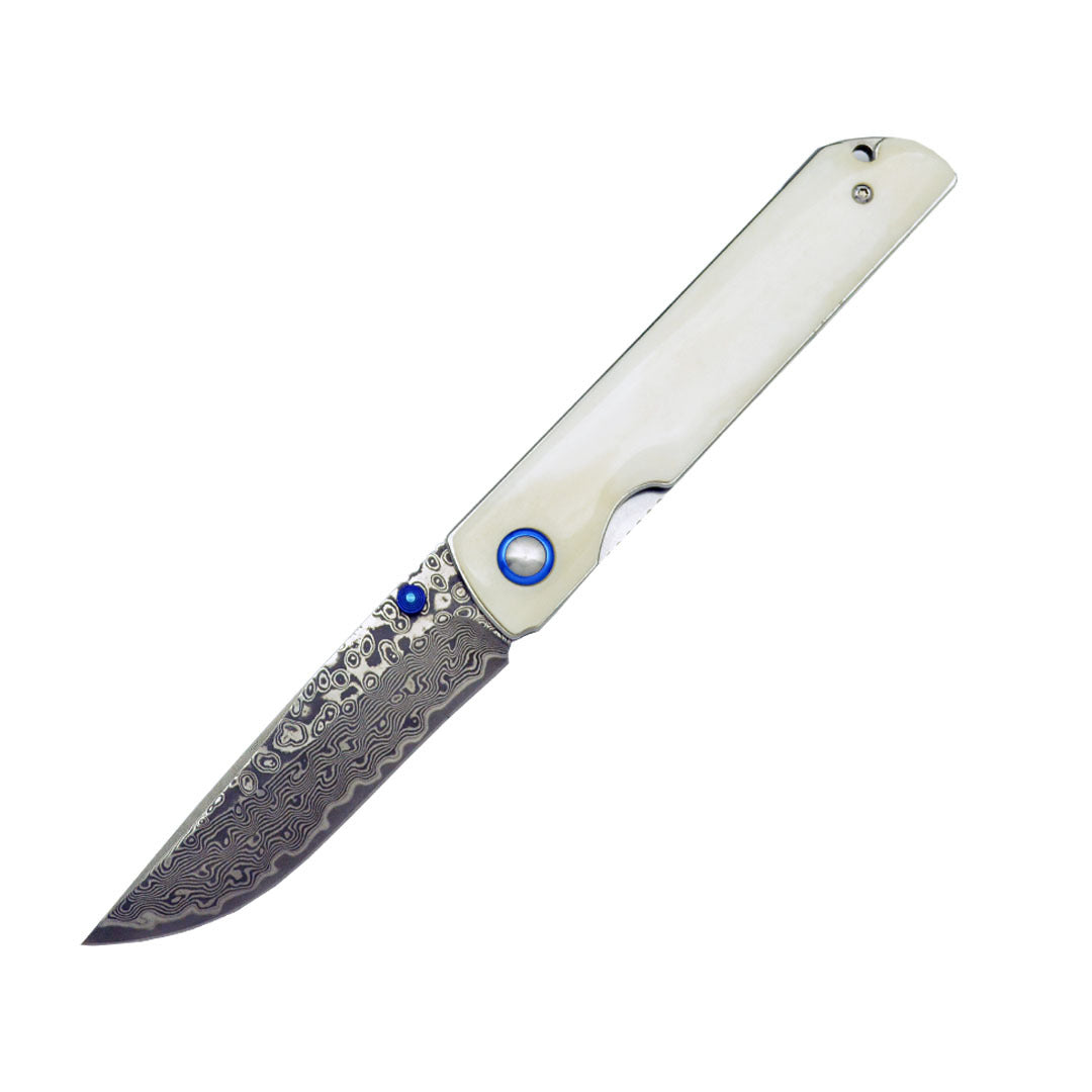 Damascus Steel Folding Knife Portable Outdoor Survival Knife