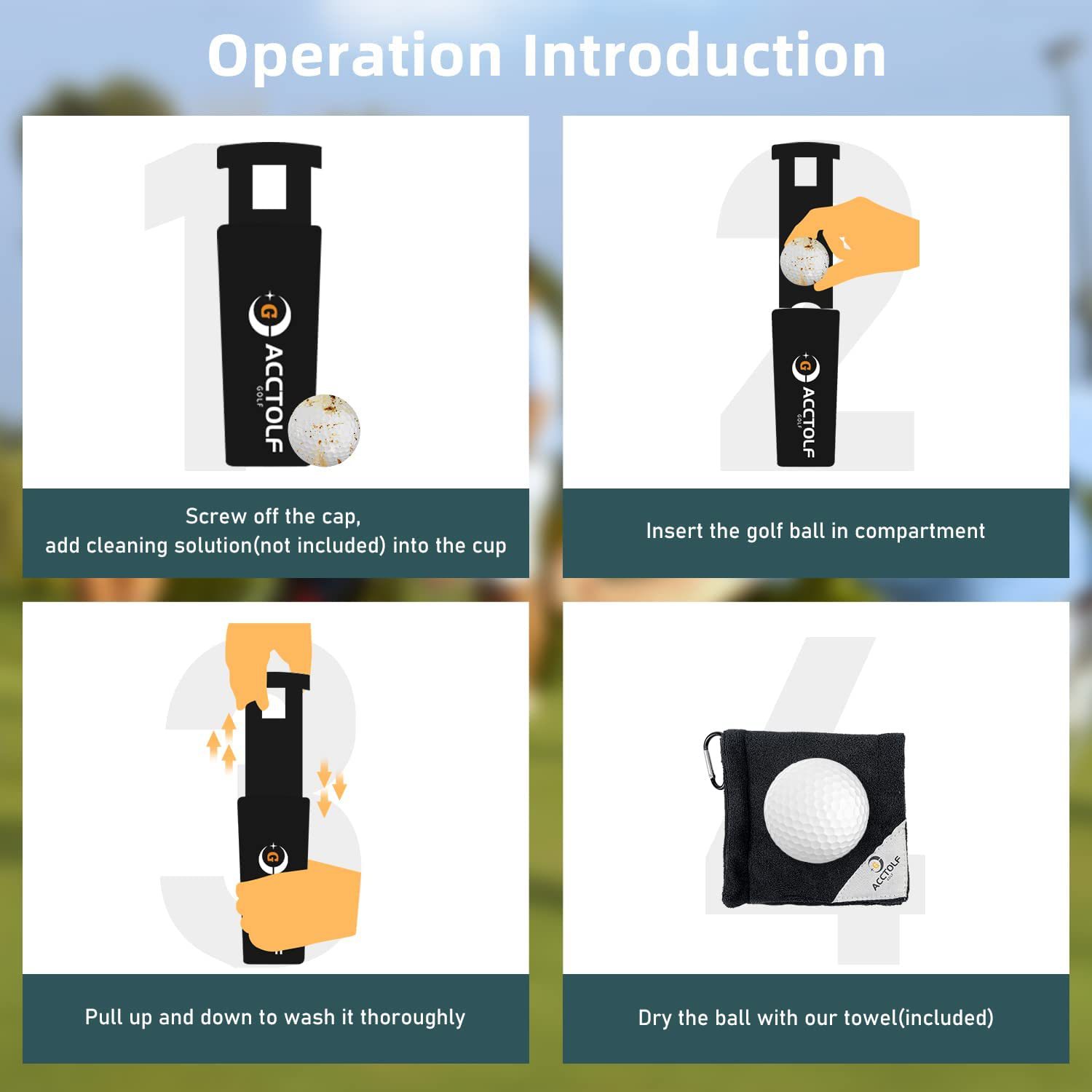 Portable Golf Ball And Club Cleaning Washer