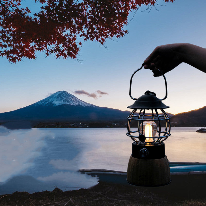 Retro Portable Hanging Camping Tent Lantern Atmosphere Light