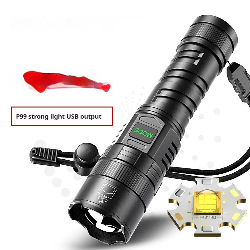 USB Rechargeable Zoom LED Camping Flashlight