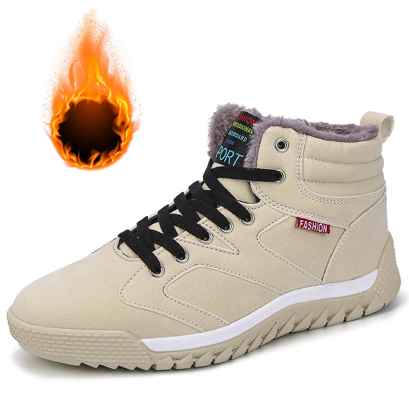 Mens Large Size Warm Lightweight High Top Cotton Shoes