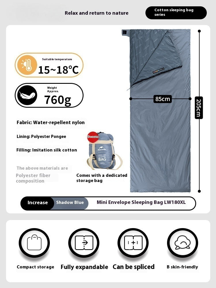 Summer Lightweight Camping Sleeping Bag Envelope Type