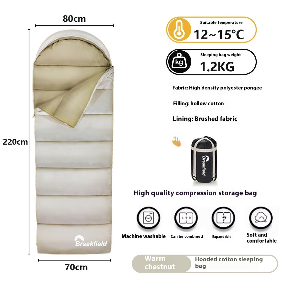 Waterproof Cotton Four-Season Outdoor Sleeping Bag