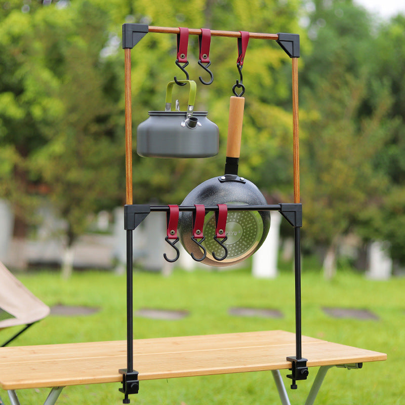 Adjustable Camping Table Clamp Storage Rack