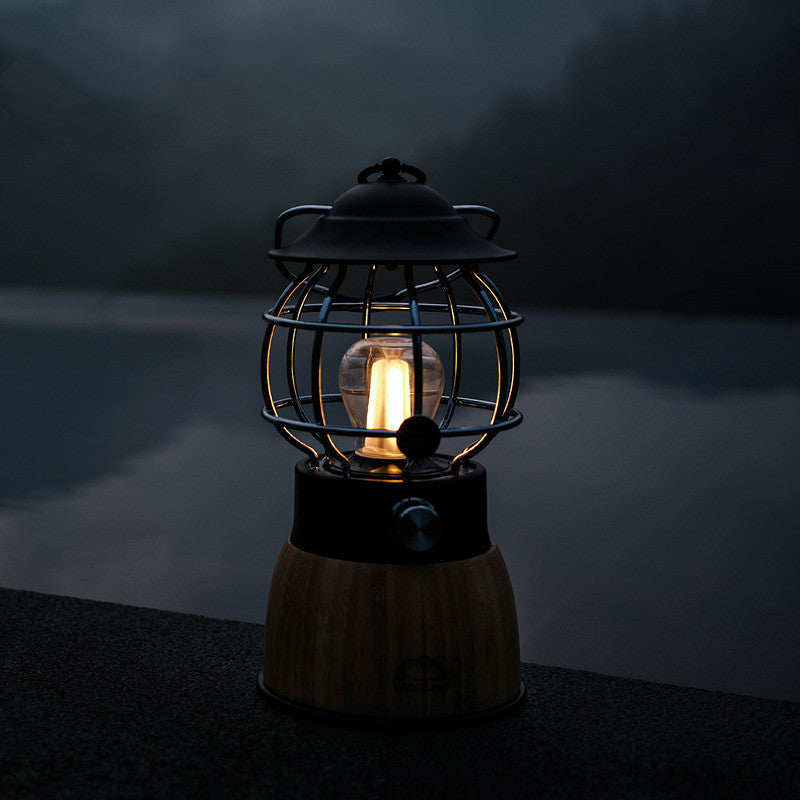 Retro Portable Hanging Camping Tent Lantern Atmosphere Light