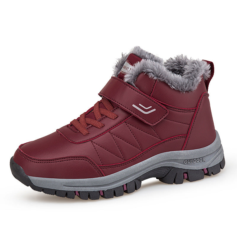 Mens High Top Fleece Lined Warm Hiking Shoes