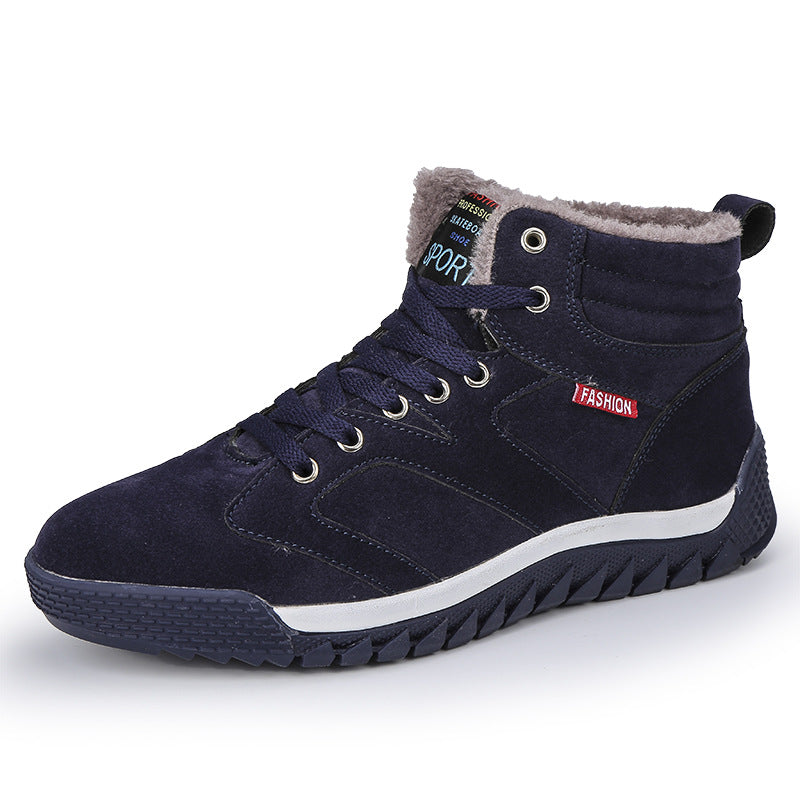 Mens Large Size Warm Lightweight High Top Cotton Shoes